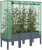 vidaXL - Plantenbak - verhoogd - met - kashoes - 120x40x140 - cm - rattanlook