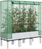 vidaXL - Plantenbak - verhoogd - met - kashoes - 120x40x140 - cm - rattanlook