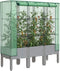 vidaXL - Plantenbak - verhoogd - met - kashoes - 120x40x140 - cm - rattanlook