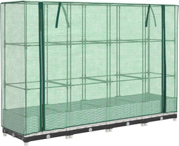 vidaXL - Plantenbak - verhoogd - met - kashoes - 160x40x123 - cm - rattanlook