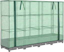 vidaXL - Plantenbak - verhoogd - met - kashoes - 160x40x123 - cm - rattanlook
