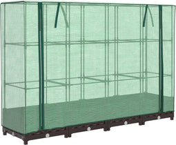 vidaXL - Plantenbak - verhoogd - met - kashoes - 160x40x123 - cm - rattanlook