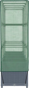 vidaXL - Plantenbak - verhoogd - met - kashoes - 160x40x138 - cm - rattanlook