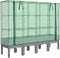 vidaXL - Plantenbak - verhoogd - met - kashoes - 160x40x140 - cm - rattanlook