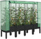 vidaXL - Plantenbak - verhoogd - met - kashoes - 160x40x140 - cm - rattanlook