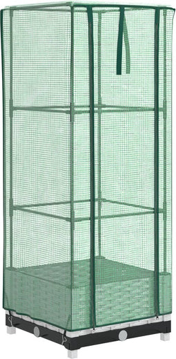 vidaXL - Plantenbak - verhoogd - met - kashoes - 40x40x123 - cm - rattanlook