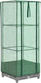 vidaXL - Plantenbak - verhoogd - met - kashoes - 40x40x123 - cm - rattanlook