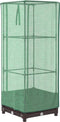 vidaXL - Plantenbak - verhoogd - met - kashoes - 40x40x123 - cm - rattanlook