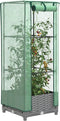 vidaXL - Plantenbak - verhoogd - met - kashoes - 40x40x123 - cm - rattanlook