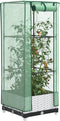 vidaXL - Plantenbak - verhoogd - met - kashoes - 40x40x123 - cm - rattanlook