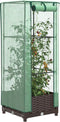 vidaXL - Plantenbak - verhoogd - met - kashoes - 40x40x123 - cm - rattanlook
