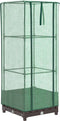 vidaXL - Plantenbak - verhoogd - met - kashoes - 40x40x123 - cm - rattanlook