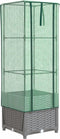 vidaXL - Plantenbak - verhoogd - met - kashoes - 40x40x139 - cm - rattanlook