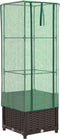 vidaXL - Plantenbak - verhoogd - met - kashoes - 40x40x139 - cm - rattanlook