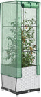 vidaXL - Plantenbak - verhoogd - met - kashoes - 40x40x139 - cm - rattanlook