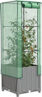 vidaXL - Plantenbak - verhoogd - met - kashoes - 40x40x139 - cm - rattanlook