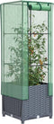 vidaXL - Plantenbak - verhoogd - met - kashoes - 40x40x139 - cm - rattanlook
