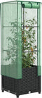 vidaXL - Plantenbak - verhoogd - met - kashoes - 40x40x139 - cm - rattanlook