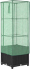 vidaXL - Plantenbak - verhoogd - met - kashoes - 40x40x139 - cm - rattanlook