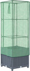 vidaXL - Plantenbak - verhoogd - met - kashoes - 40x40x139 - cm - rattanlook