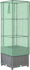 vidaXL - Plantenbak - verhoogd - met - kashoes - 40x40x139 - cm - rattanlook