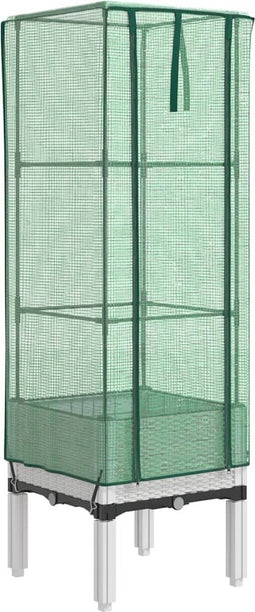 vidaXL - Plantenbak - verhoogd - met - kashoes - 40x40x140 - cm - rattanlook