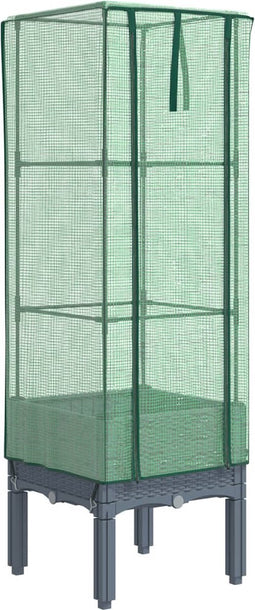 vidaXL - Plantenbak - verhoogd - met - kashoes - 40x40x140 - cm - rattanlook