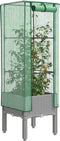 vidaXL - Plantenbak - verhoogd - met - kashoes - 40x40x140 - cm - rattanlook