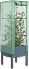 vidaXL - Plantenbak - verhoogd - met - kashoes - 40x40x140 - cm - rattanlook