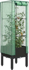 vidaXL - Plantenbak - verhoogd - met - kashoes - 40x40x140 - cm - rattanlook