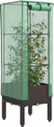 vidaXL - Plantenbak - verhoogd - met - kashoes - 40x40x140 - cm - rattanlook