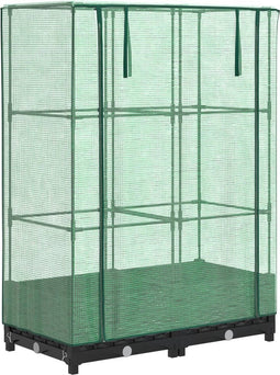 vidaXL - Plantenbak - verhoogd - met - kashoes - 80x40x123 - cm - rattanlook