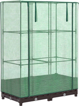 vidaXL - Plantenbak - verhoogd - met - kashoes - 80x40x123 - cm - rattanlook