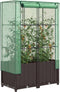 vidaXL - Plantenbak - verhoogd - met - kashoes - 80x40x138 - cm - rattanlook