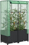 vidaXL - Plantenbak - verhoogd - met - kashoes - 80x40x138 - cm - rattanlook