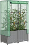 vidaXL - Plantenbak - verhoogd - met - kashoes - 80x40x138 - cm - rattanlook