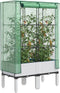 vidaXL - Plantenbak - verhoogd - met - kashoes - 80x40x140 - cm - rattanlook