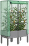 vidaXL - Plantenbak - verhoogd - met - kashoes - 80x40x140 - cm - rattanlook