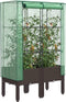 vidaXL - Plantenbak - verhoogd - met - kashoes - 80x40x140 - cm - rattanlook