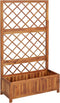 vidaXL - Plantenbak - verhoogd - met - latwerk - 85x38x150 - cm - massief - acaciahout
