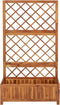 vidaXL - Plantenbak - verhoogd - met - latwerk - 85x38x150 - cm - massief - acaciahout