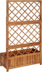 vidaXL - Plantenbak - verhoogd - met - latwerk - 85x38x150 - cm - massief - acaciahout