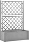 vidaXL - Plantenbak - verhoogd - met - latwerk - en - zelfbewateringssysteem - grijs