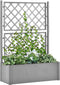 vidaXL - Plantenbak - verhoogd - met - latwerk - en - zelfbewateringssysteem - grijs