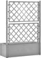 vidaXL - Plantenbak - verhoogd - met - latwerk - en - zelfbewateringssysteem - grijs