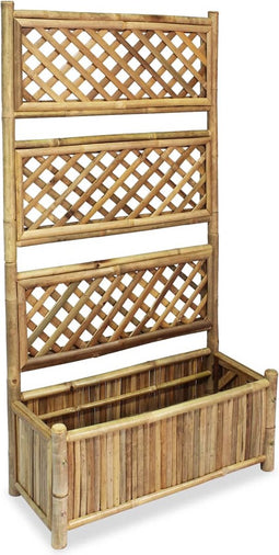 vidaXL - Plantenbak - verhoogd - met - rek - 70 - cm - bamboe