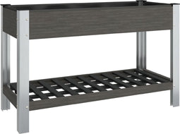 vidaXL - Plantenbak - verhoogd - met - schap - 120x50x75 - cm - HKC - grijs