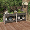 vidaXL - Plantenbak - verhoogd - met - schap - 200x50x75 - cm - HKC - grijs