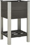 vidaXL - Plantenbak - verhoogd - met - schap - 50x50x90 - cm - HKC - grijs