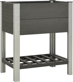 vidaXL - Plantenbak - verhoogd - met - schap - 75x50x90 - cm - HKC - grijs